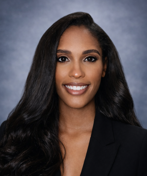 Confident woman with warm smile